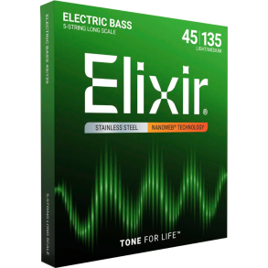 Elixir Nanoweb Electric Bass Stainless Steel Light/Medium 14782 45-135